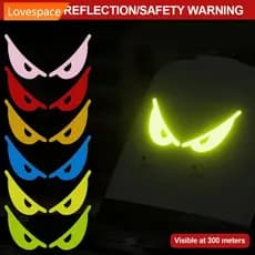 LS-STORE 2 Pçs Olho Do Diabo Reflexivo Capacetes Da Motocicleta Adesivo Luz Noturna Decoração Para KTM Honda Carro Adesi