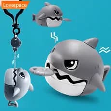 LS-STORE Puxar Linha Tubarão Chaveiro Pingente Simulação Boca Removível ABS Brinquedo Anti-stress Mochila Pingentes L3Y4