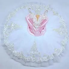 Traje de Ballet Profissional Fantasia de Desempenho Infantil Saia TUTU Adulto Saia TUTU Infantil Pettiskirt Branco Rosa Veludo