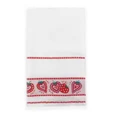 Pano de Copa Dohler Felpudo Jacquard Vida Liso Morango - Branco - 45x70cm
