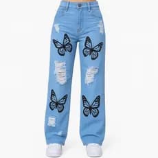 Calça Wide Leg Jeans Pantalona Infantil Juvenil