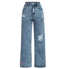 Calça Jeans Wide Leg Pantalona reta  Menina Fashion Infantil e Juvenil