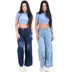 Calça Jeans Menina Básica Pantalona Wide Leg Infantil e Juvenil Qualidade Premium