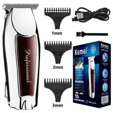 Máquina de Cortar Cabelo Kemei 9163 Profissional Sem Fio Recarregável Barbeiro Degradê Original