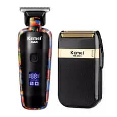 Kit Com Duas Máquinas De Corte E Acabamento Profissional Km 5090 + Km 2024 Como De Barbeiro