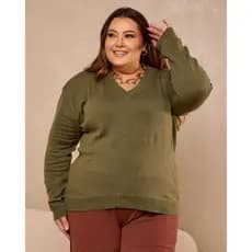 Blusa de Frio Feminina Plus Size Blusa de Tricot Plus Size Feminina Blusa Tricot Feminina