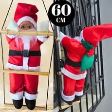 Papai Noel Natal Subindo Escada 60 cm Escalador Enfeite Escalando
