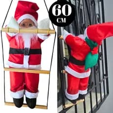Papai Noel Natal Subindo Escada 60 cm Escalador Enfeite