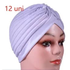 Até 12 Pç Turbante Chapéu Feminino Indiano Elástico Fechado Estiloso Branco /você escolhe na variação