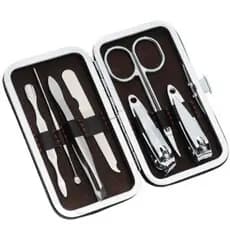 Kit Manicure Viagem - Sortido Alicate Unha Pinça kit com 7 Unidades Com Estojo