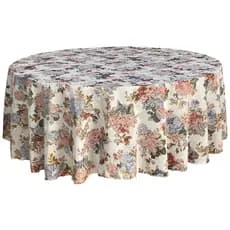 Toalha de Mesa Redonda Jacquard Floral Florida  4 Lugares 1,40 de Diâmetro