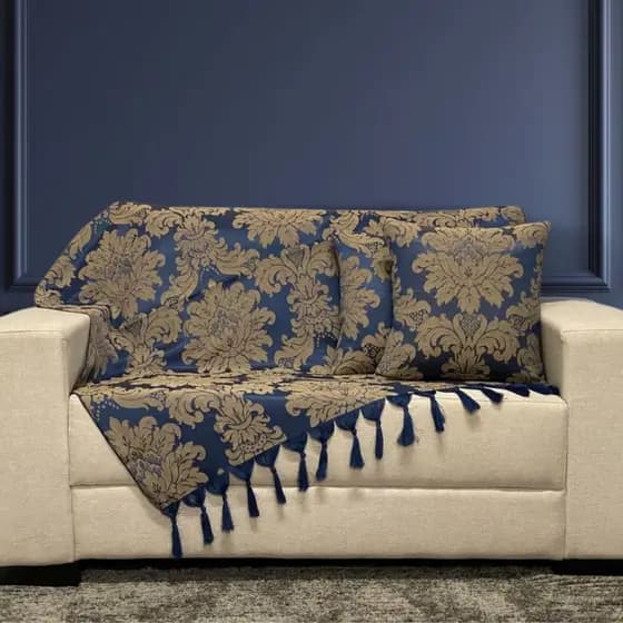 Manta Jacquard Decoração Para Sofá ou Cama com 2 Almofadas Cheias