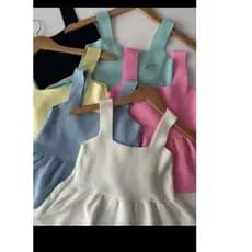 Blusa Feminina Regata Peplum Bata Rodadinha Modal TricoVerão 2025 Tendencia Moura Tricot