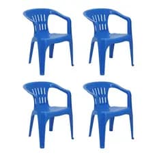 4 Cadeiras Atalaia Azul Tramontina P/Restaurante Igreja Bar Jardim 154kg