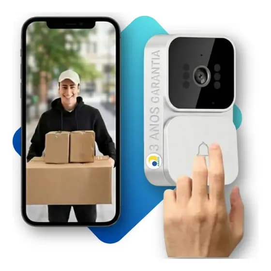 Vídeo Porteiro Sem Fio Interfone Inteligente Hd Powertech Branco