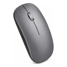 Mouse Bluetooth Cinza Recarregável Genérico Mac Clean Sem Fio Silencioso Triplo Modo