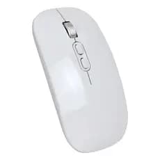 Mouse Bluetooth Branco Recarregável Genérico Mac Clean Sem Fio Silencioso Triplo Modo