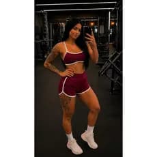 LOOK FITNESS FEMININO SHORT ESPORTIVO ROUPA ESPORTE CONJUNTO FITNESS GYM LOOK PARA CORRIDA TOP SUPLEX ROUPA PARA MALHAR