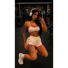 CONJUNTO FITNESS FEMININO ROUPA DE TREINO SHORT DE ACADEMIA LOOK FITNESS ROUPA GYM TOP ESPORTIVO SHORT CINTURA ALTA