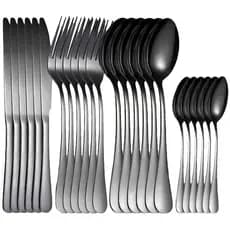 Utensílio De Cozinha Jogo De Talheres Premium Kit 24 Peças Aço Inox Mesa De Jantar