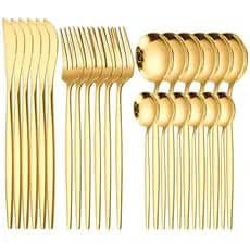 Kit jogo talheres 24 Peças Slim Em Aço Inox para cozinha suplat sousplat