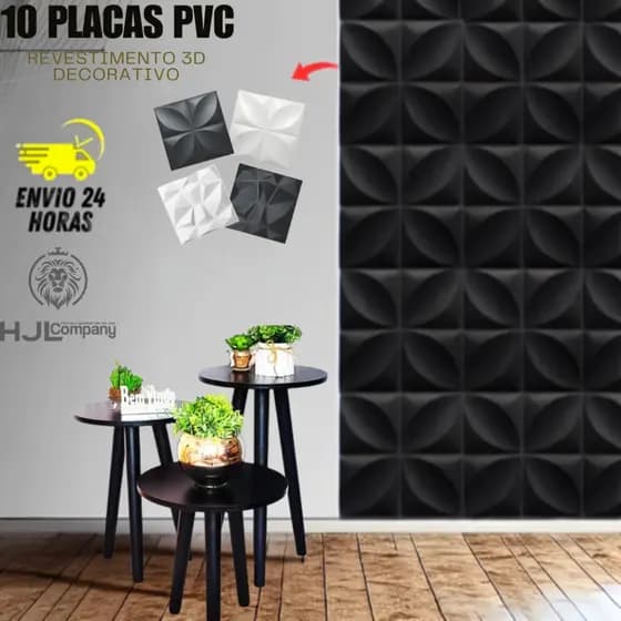 Placas PVC 3D 25x25 Revestimento de Parede Decorativa