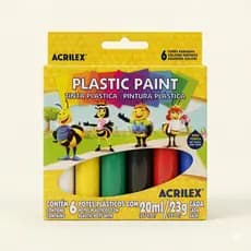Tinta Plástica Plastic Paint Acrilex 6 Cores Efeito Relevo