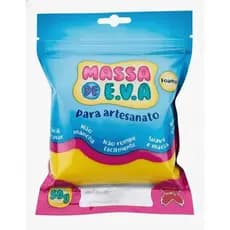 Massa De EVA Make Amarelo 50g Modelar Atóxica Macia Artesanato Escolar Não Gruda