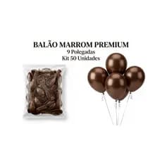 Balão Bexiga Marrom 9 Polegadas 50 Unidades Látex Liso Premium Festa Aniversário Decoração