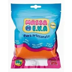 Massa De EVA Make Laranja 50g Modelar Atóxica Macia Artesanato Escolar Não Gruda