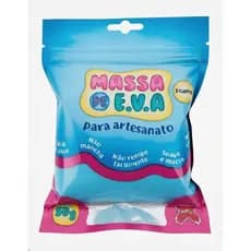 Massa De EVA Make Azul Claro 50g Modelar Atóxica Macia Artesanato Escolar Não Gruda
