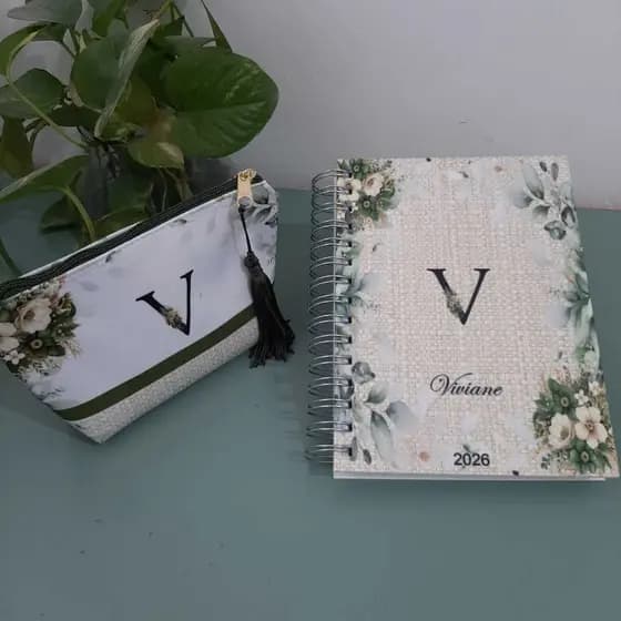 10 kit Necessaire + Agenda 2026 Personalizada,Presente Professora,Brinde Empresa