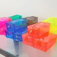 Necessaire box G pvc plastico necessaire maquiagem, necessair neon,brinde festa neon