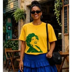 Camiseta Cantores MPB Alcione Doce dengosa E Poderosa Clássicos Da Cultura Brasileira