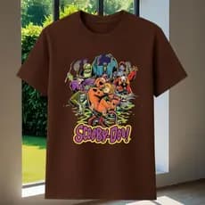 Camiseta Desenho Scooby Doo Salsicha Vintage Camisa Caça Fantasmas  Mistérios Filmes Clássicos