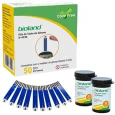 50 Tiras Glicemia G-423S Fita Teste Medição Glicose Diabetes para Aparelhos Glicosímetros Bioland