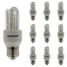 KIT 10 Lâmpadas Led Compacta 4,8W 3000K Luz Amarela Branco Quente Bivolt Econômica E27 Espiga Milho