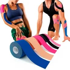 Fita Kinesio Tape 5m Rolo Bandagem Elástica Adesiva Fisioterapia Muscular Esportiva Taping Funcional
