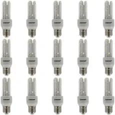 KIT 15 Lâmpadas LED Compacta 7W 3000K Luz Amarela Branca Quente Bivolt 110/220V 3U E27 NEOTRON 630 Lúmens - Decorativa Cozinha Casa Residencial Soquete Padrão Luminária Compacta Espiga Milho Formato U