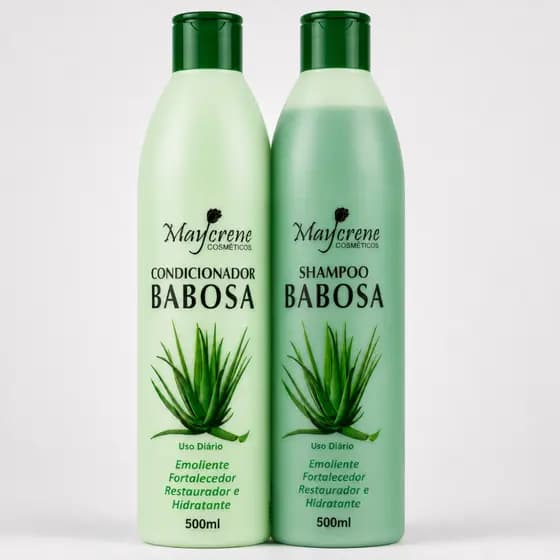 Shampoo e Condicionador Babosa kit cabelo Liso Cacheado Crescimento Hidratação e Brilho Maycrene