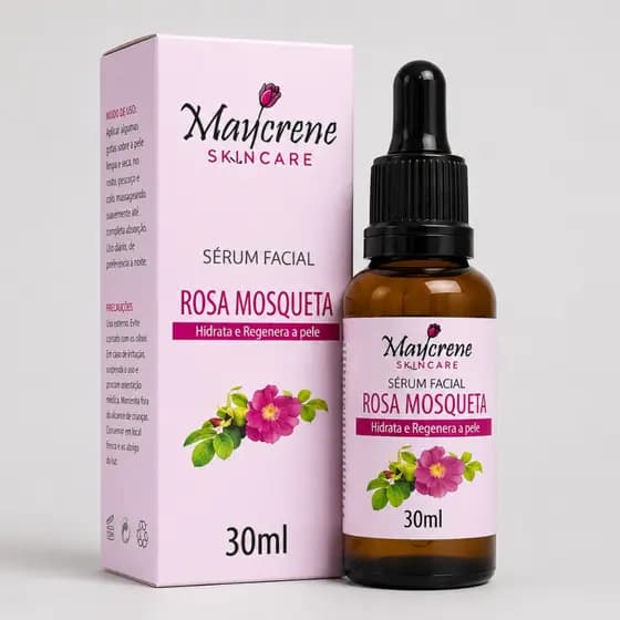 Sérum Facial Rosa Mosqueta Maycrene 30ml Hidratante Regenerador Antiidade Pele Radiante Skincare