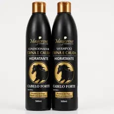 Kit Crina e Cauda Crescimento Shampoo e Condicionador Hidratação Cabelo Forte Maycrene