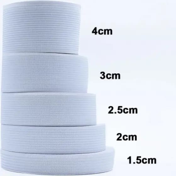 25 metros faixa elástica  plana branco para costura de roupas acessórios  1.5/ 2/2.5/3/4/5cm