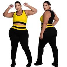 Conjunto Fitness Calça legging e Top PLUS SIZE GG ao EXGG modelo academia feminino Curves