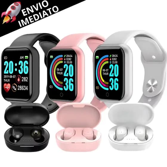 Relógio Smartwatch Digital Lindo Bluetooth E Fone de Ouvido Bluetooth S/Fio Envio Imediato