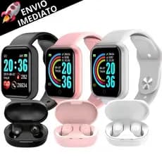 Relógio Smartwatch Digital Lindo Bluetooth E Fone de Ouvido Bluetooth S/Fio Envio Imediato