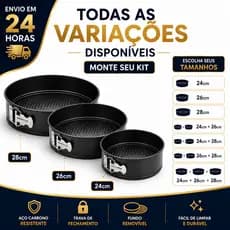 Formas Redonda Para Bolo Torta Antiaderente Com Fundo Removível 24cm/26cm/28cm Utensílio Cozinha Confeitaria