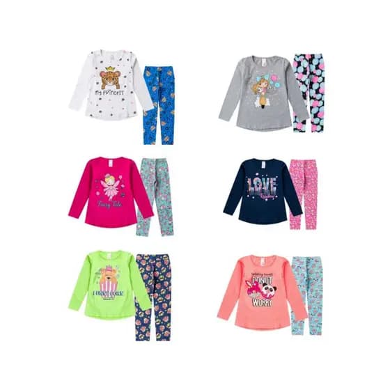 Kit 3 Conjuntos Roupas Infantil Menina Feminino Inverno Estampado