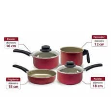 Conjunto De Panelas Teflon Antiaderente Preto Forte 4 Pecas