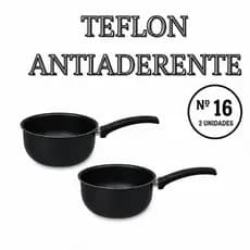 Duas Panelas Nº 16 Revestimento Teflon Antiaderente Sem Tampa Outlet